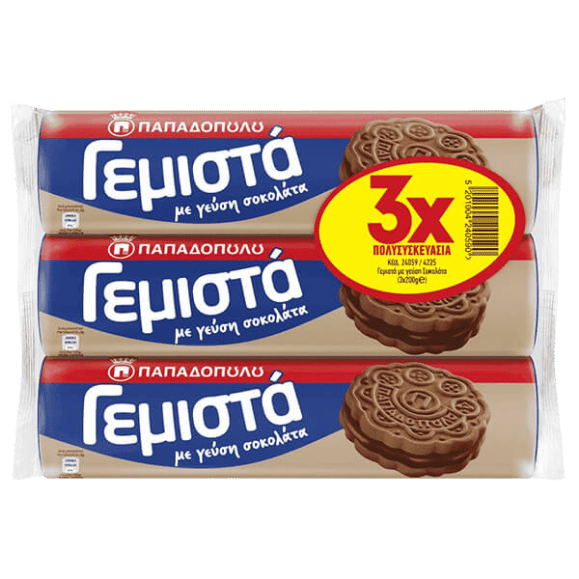 Doppelkekse Schokolade (3x200g) Papadopoulou - Araxxon